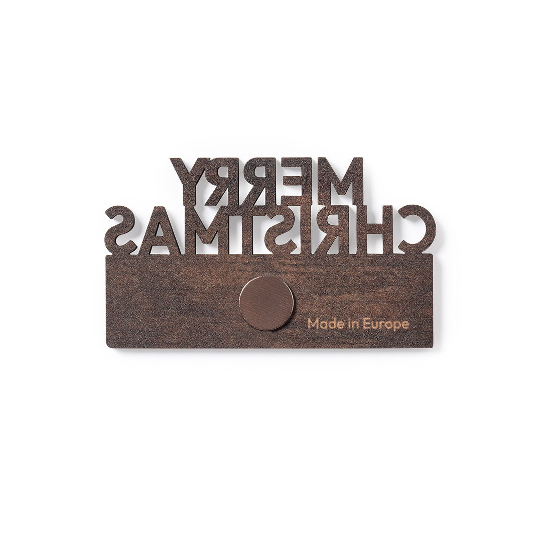 Houten kerstmagneet ‘Merry Christmas’