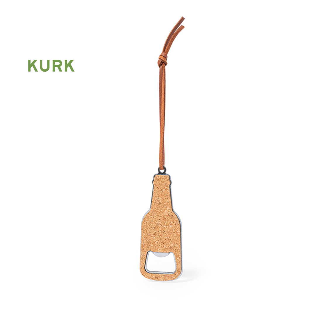 Flesopener RVS met kurk en ophangkoord stijlvol