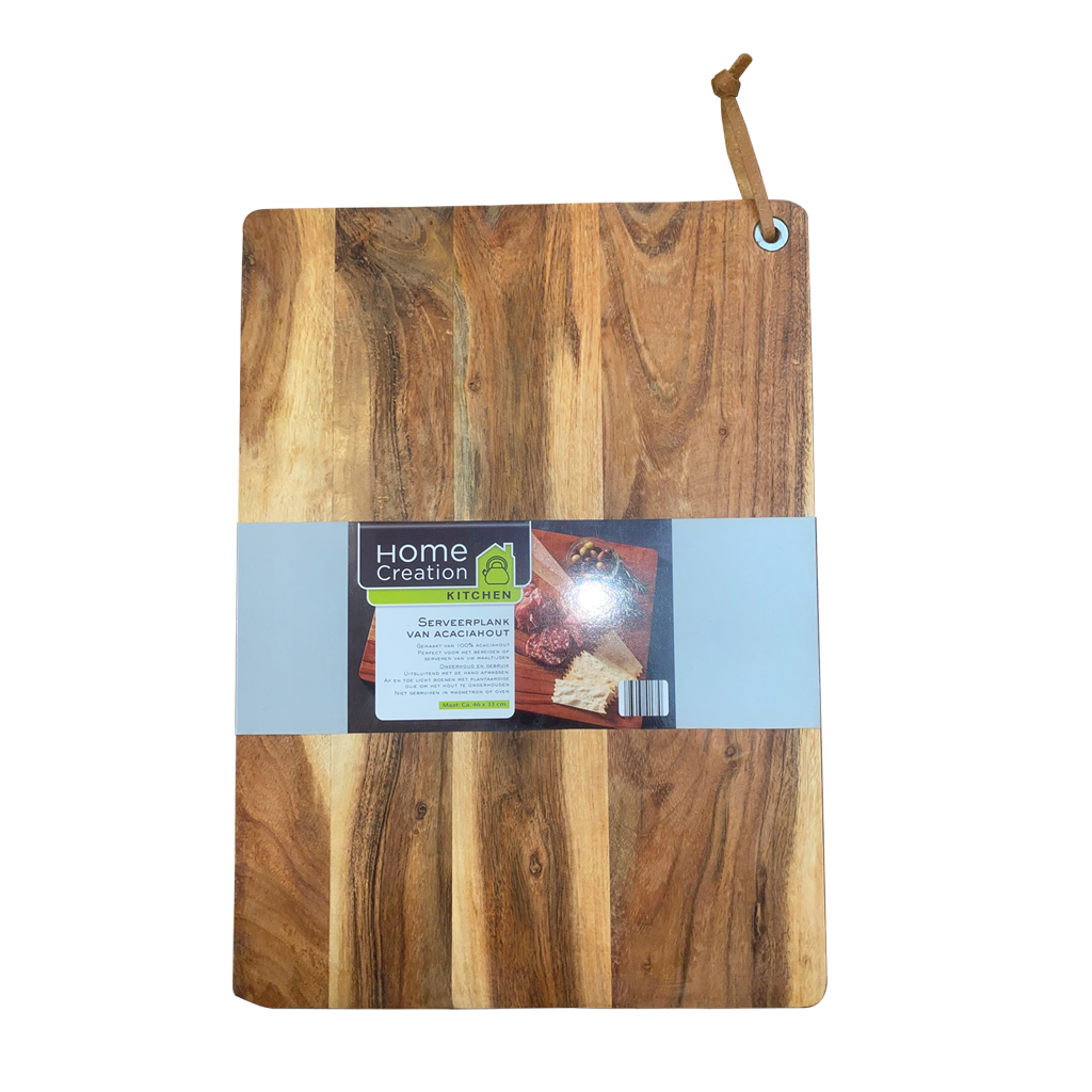 Borrelplank acaciahout met natuurlijke houtnerf en personalisatie optie