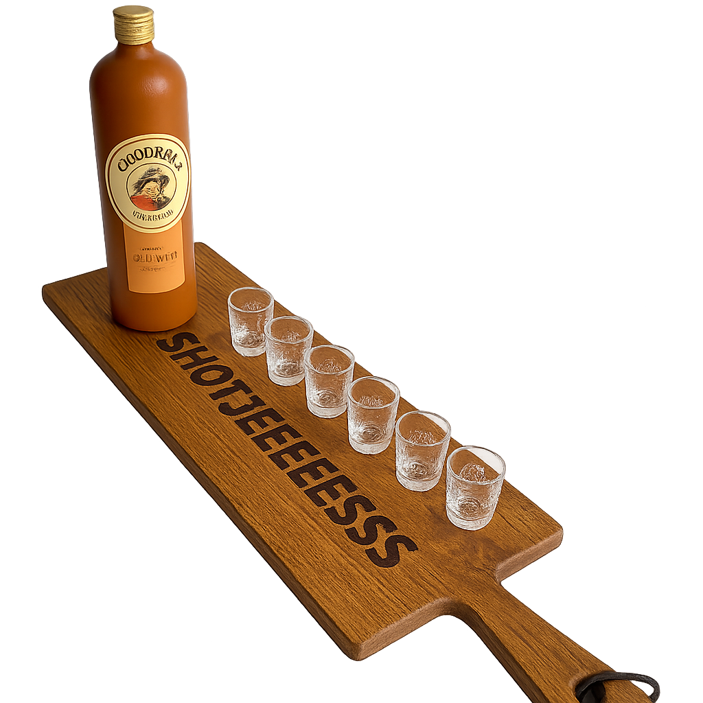 Houten borrelplank voor shotjes 800x200mm feestplank