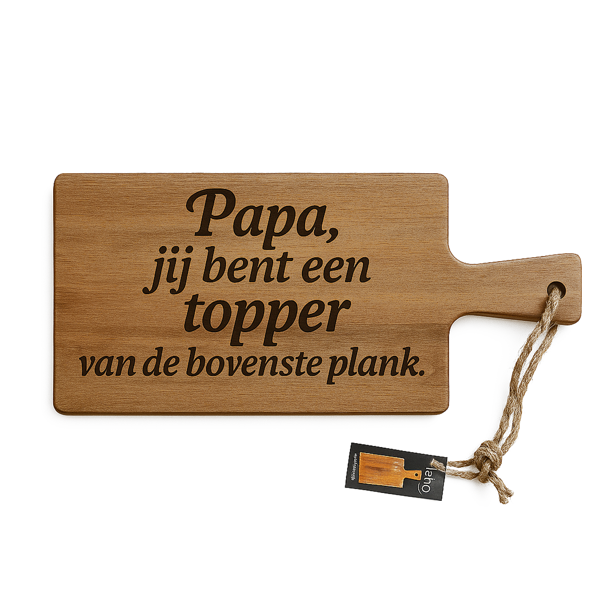 Houten borrelplank Vaderdag met gravure papa topper