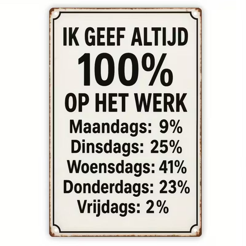 Mancave Bord - Altijd 100%