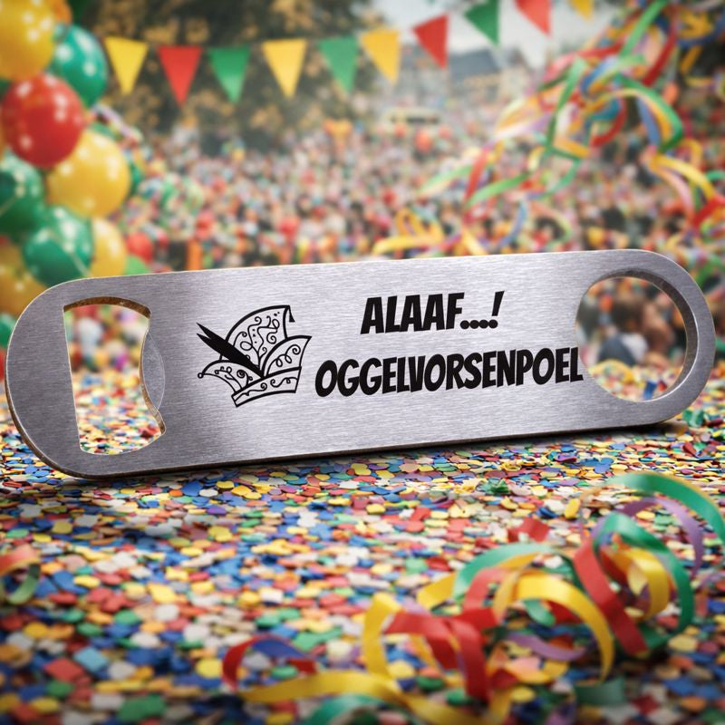 Bierflesopener voor carnaval - Personaliseerbaar met carnavalsnaam