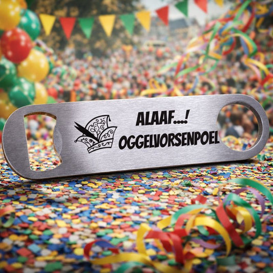 Bierflesopener voor carnaval - Personaliseerbaar met carnavalsnaam