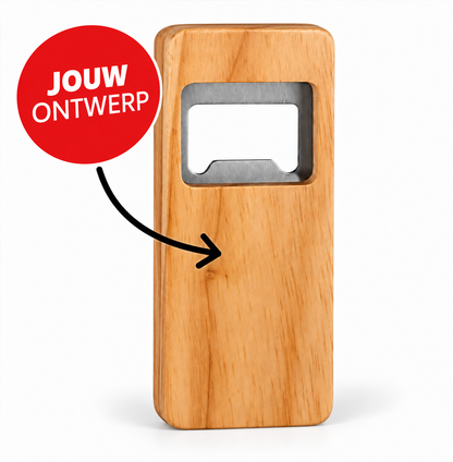 Houten Bierflesopener – Met Naam, Tekst of Logo