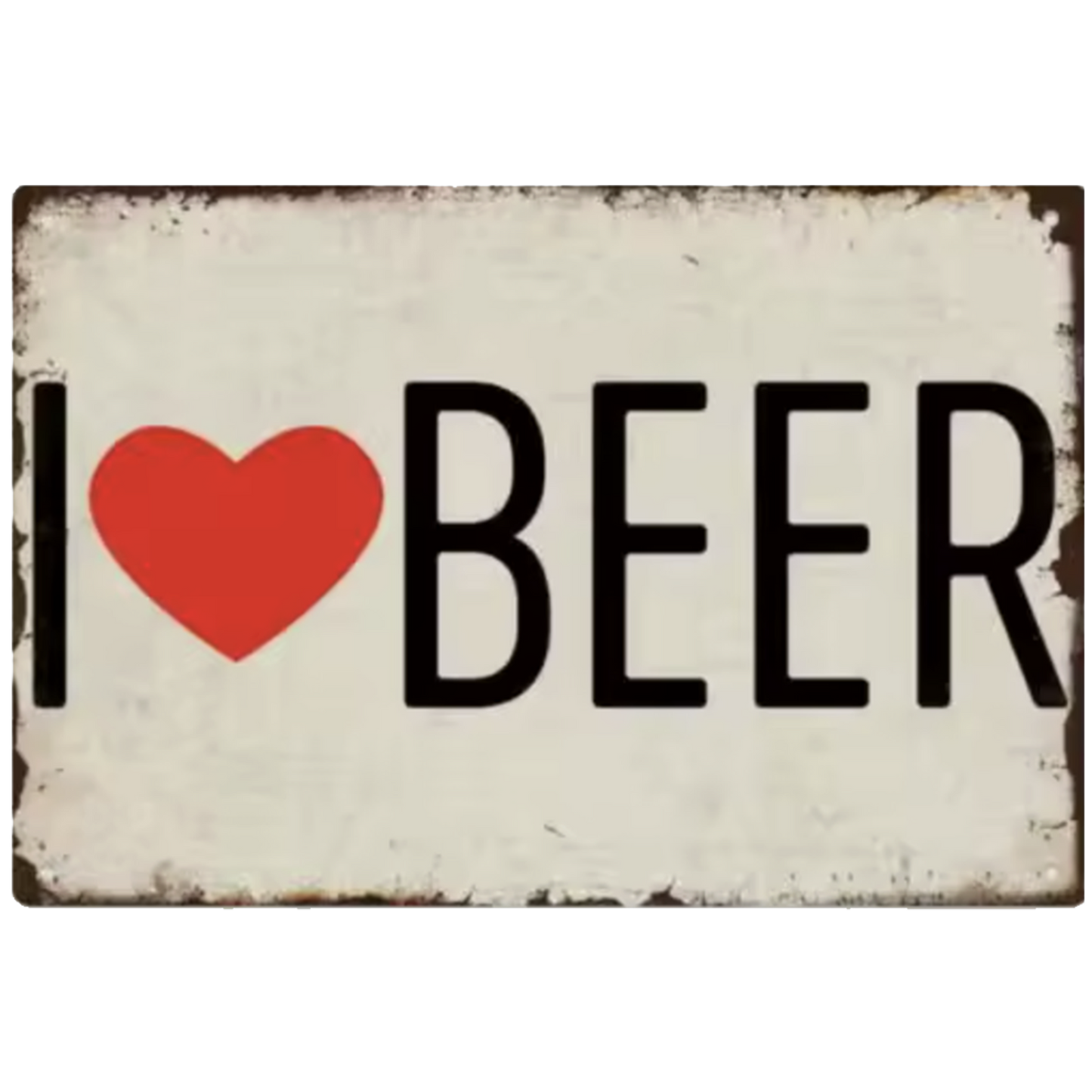 Blikken mancave bordje I love Beer 30x20 cm - stoer wandbord voor bierliefhebbers