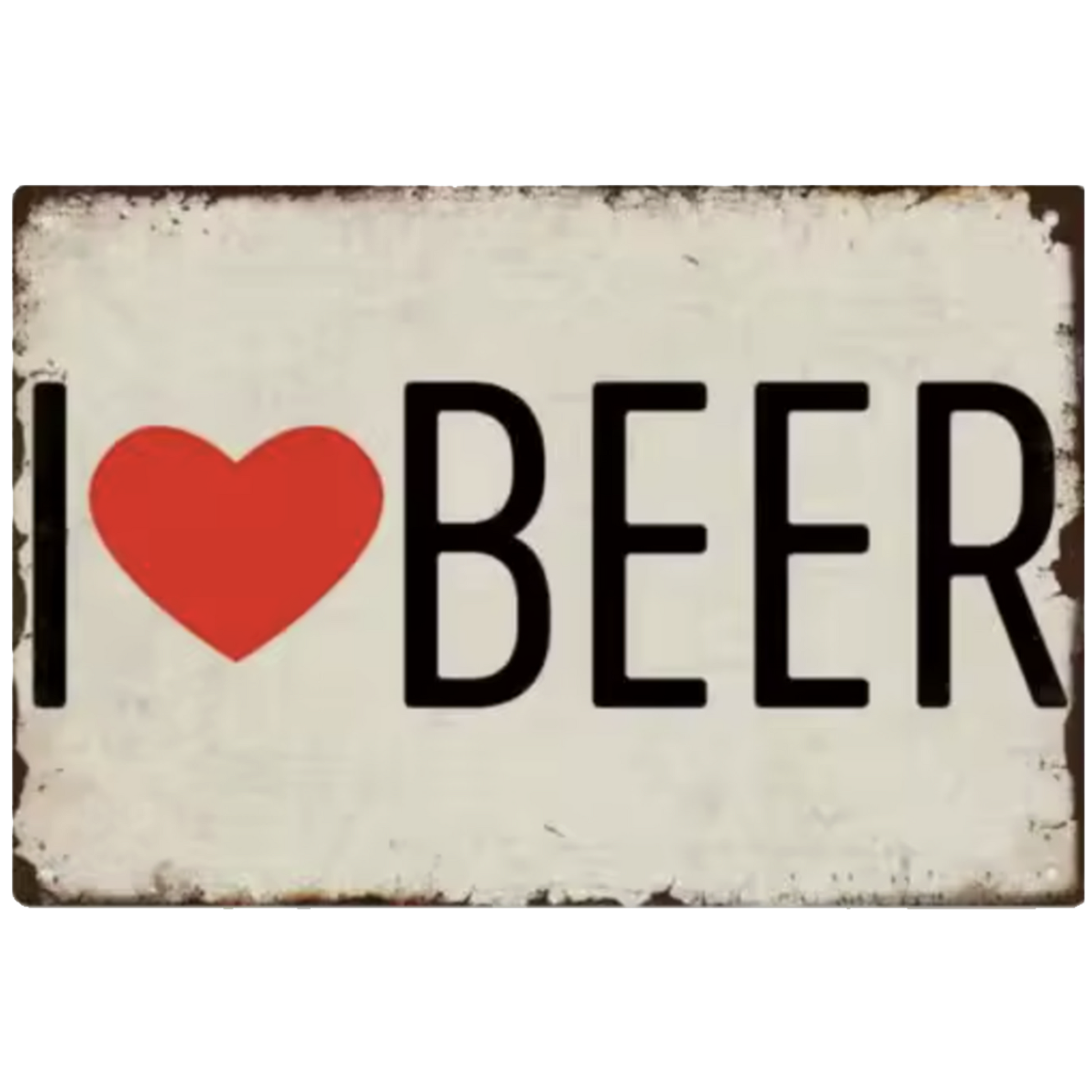 Blikken mancave bordje I love Beer 30x20 cm - stoer wandbord voor bierliefhebbers