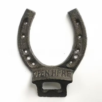 Bieropener hoefijzer wandmodel - Gelukssymbool voor mancave