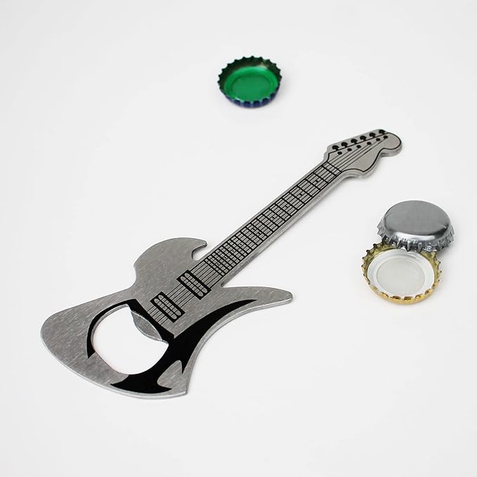 Gitaar flesopener metaal - Cadeau voor muziekliefhebbers