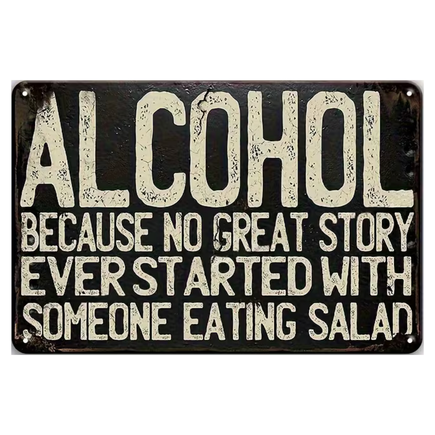Metalen wandbord mancave 30x20cm – retro alcohol quote – zwart wit