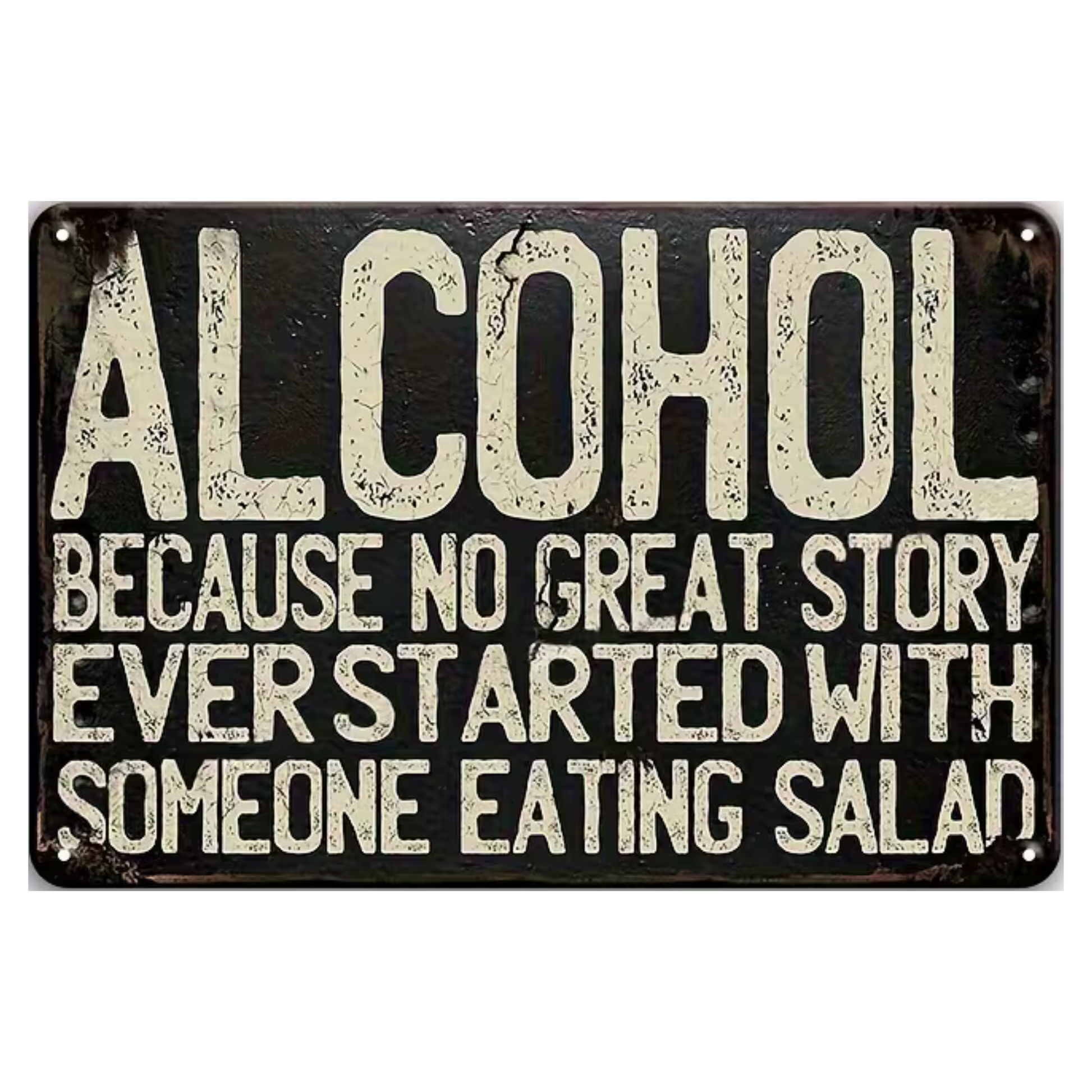 Metalen wandbord mancave 30x20cm – retro alcohol quote – zwart wit