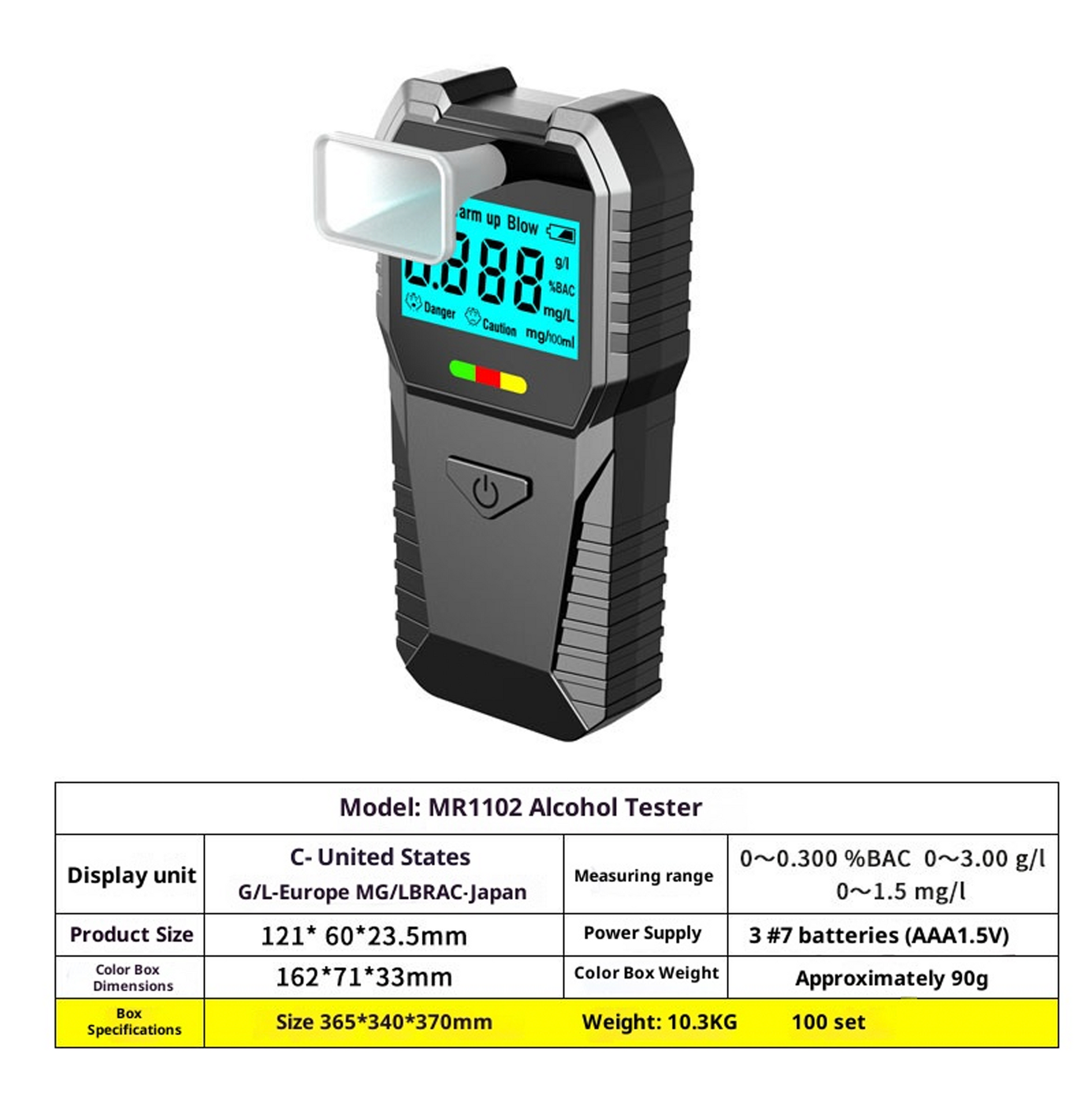 Alcoholtester-productinformatie