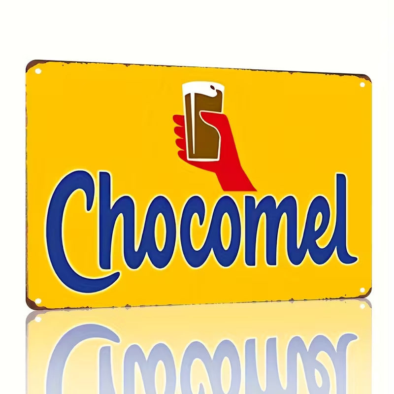 Chocomel mancave bord 30x20cm - vintage metalen wandbord voor bar of mancave