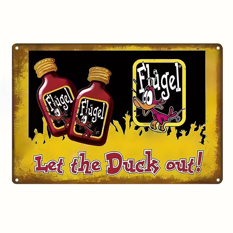 Flugel mancave bord 30x20cm - vintage metalen wandbord voor bar of mancave