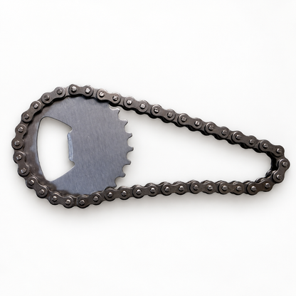 Metalen fietsketting bieropener met tandwiel, origineel cadeau voor fietsliefhebbers