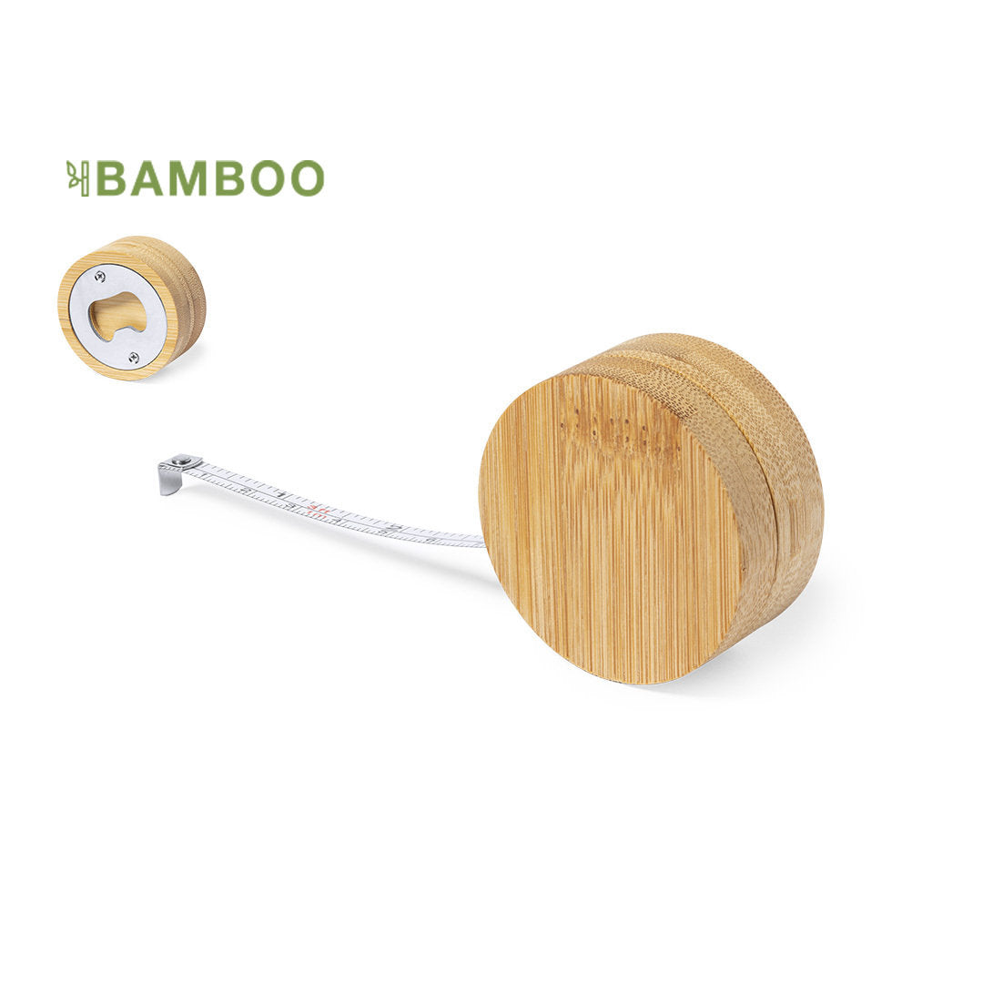 Bamboe flesopener met geïntegreerd meetlint 1 meter