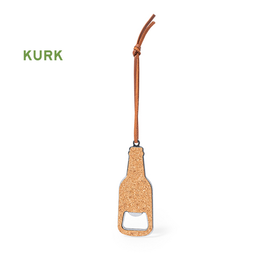 Flesopener RVS met kurk en ophangkoord stijlvol