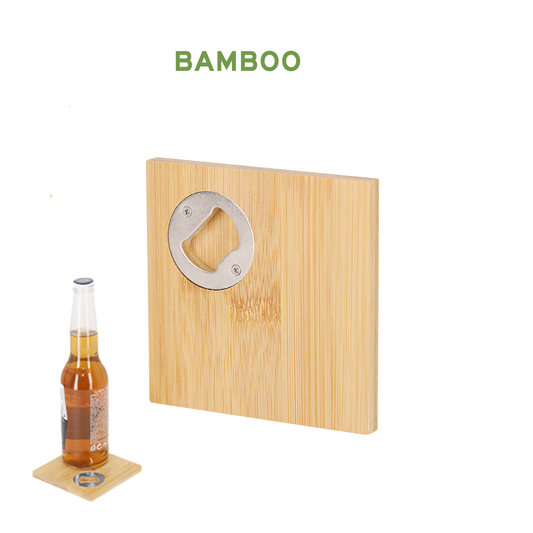 Houten Onderzetter met Flesopener