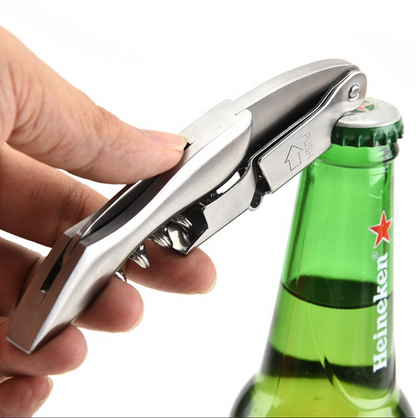 Multifunctionele professionele RVS kurkentrekker 3-in-1 - Horeca & thuis