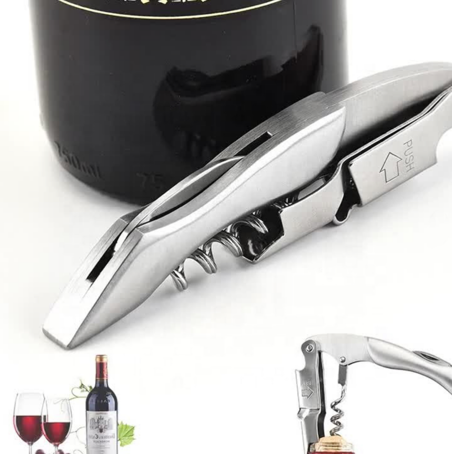 Multifunctionele professionele RVS kurkentrekker 3-in-1 - Horeca & thuis