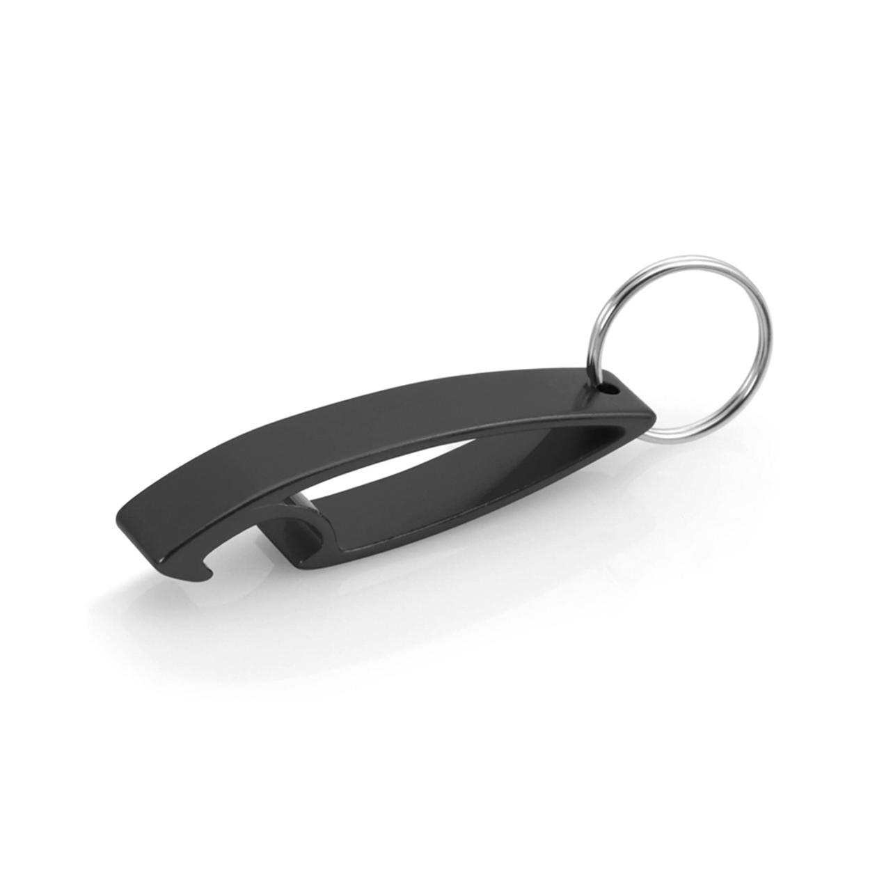 RVS bieropener sleutelhanger zwart strak minimalistisch design