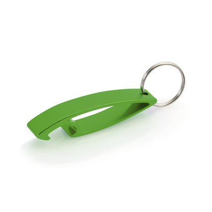 Sleutelhanger flesopener groen duurzaam metaal
