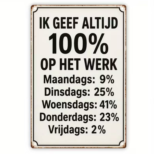 Mancave Bord - Altijd 100%